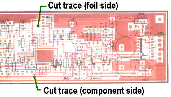 Power Supply Board showing modifications
